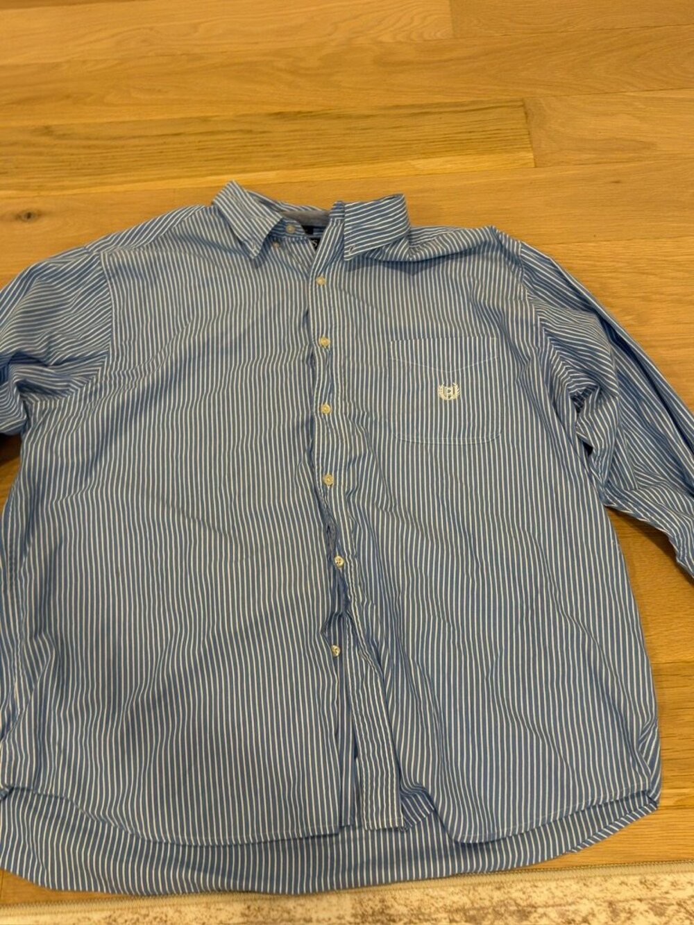 Chaps Ralph Lauren Blue Striped Button Down